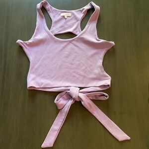 Better Be Lavender Ribbed Open Back Tank Top